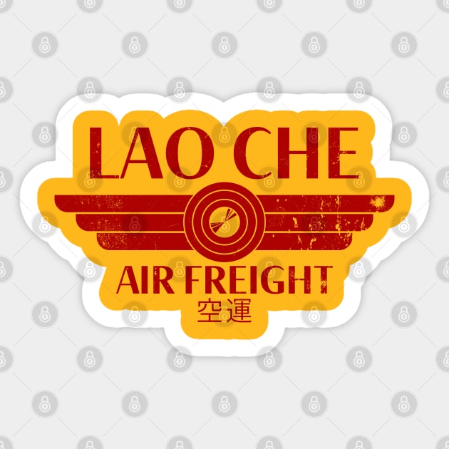 Lao Che Air Freight - red distressed Sticker by spicytees